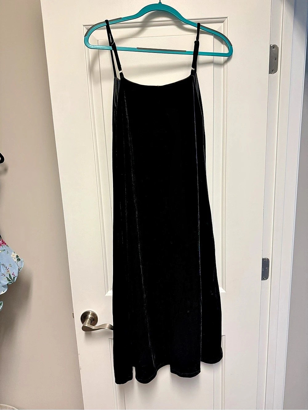 Black Velvet Tea Length Dress